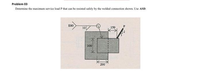 Solved Problem 03 Determine the maximum service load P that | Chegg.com