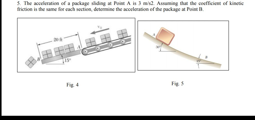 Solved 5. The acceleration of a package sliding at Point A | Chegg.com