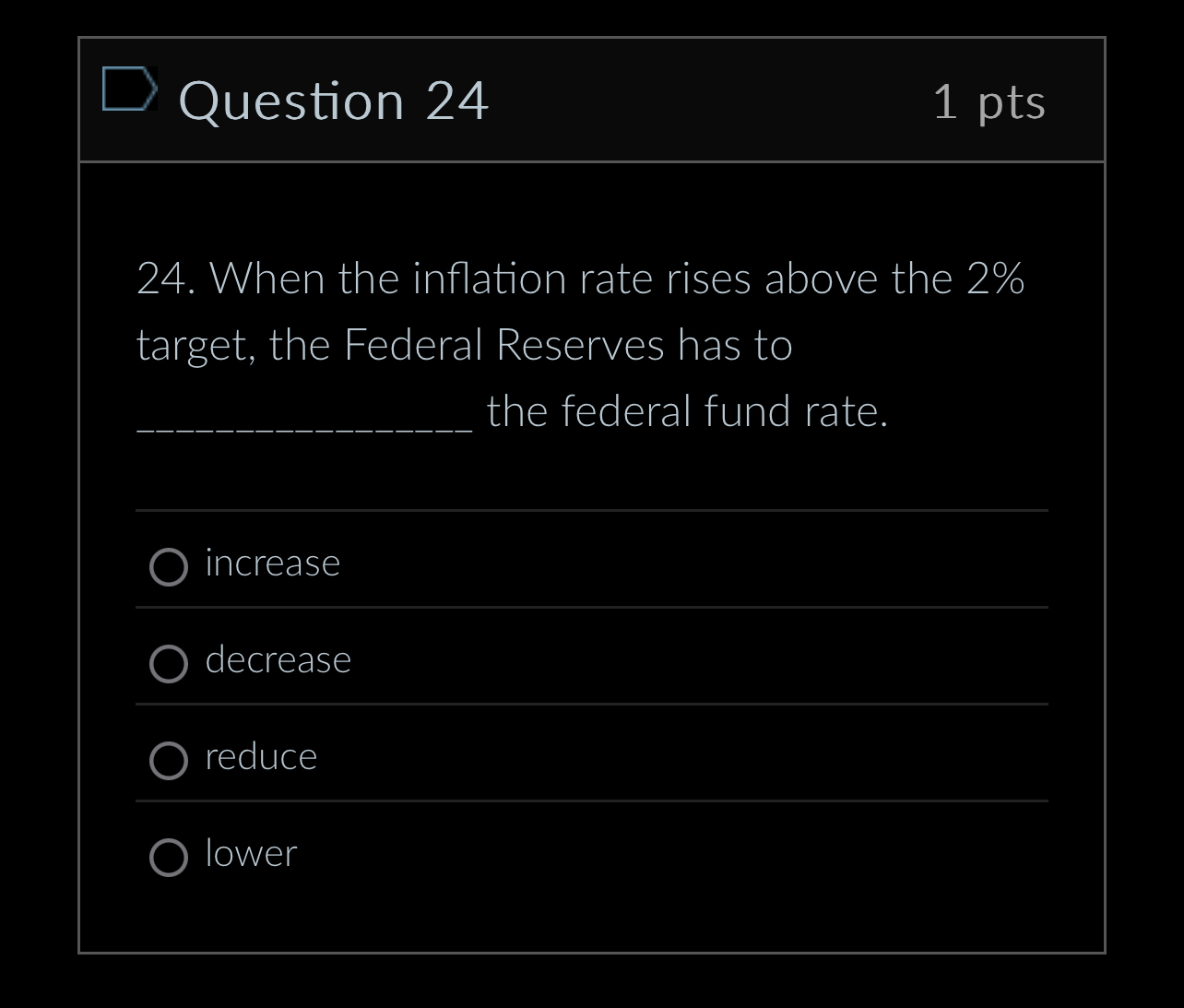 Solved Question 241 ﻿pts24. ﻿When the inflation rate rises | Chegg.com
