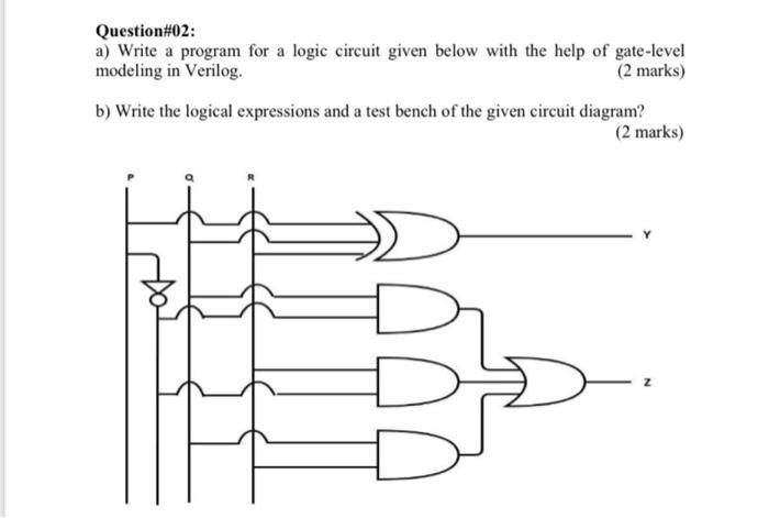 Solved Question#02: a) Write a program for a logic circuit | Chegg.com