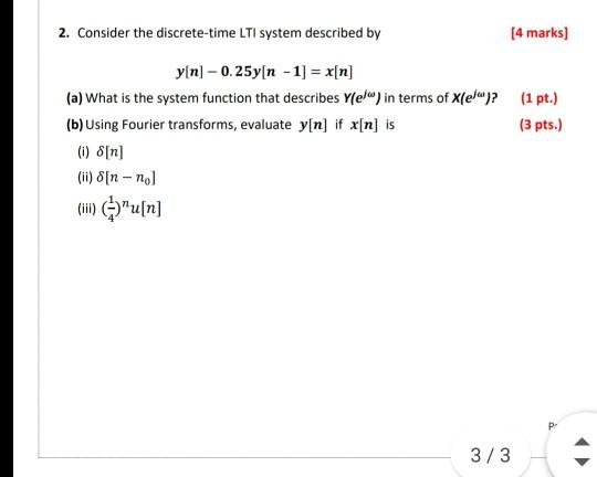 Solved 2. Consider the discrete-time LTI system described by | Chegg.com