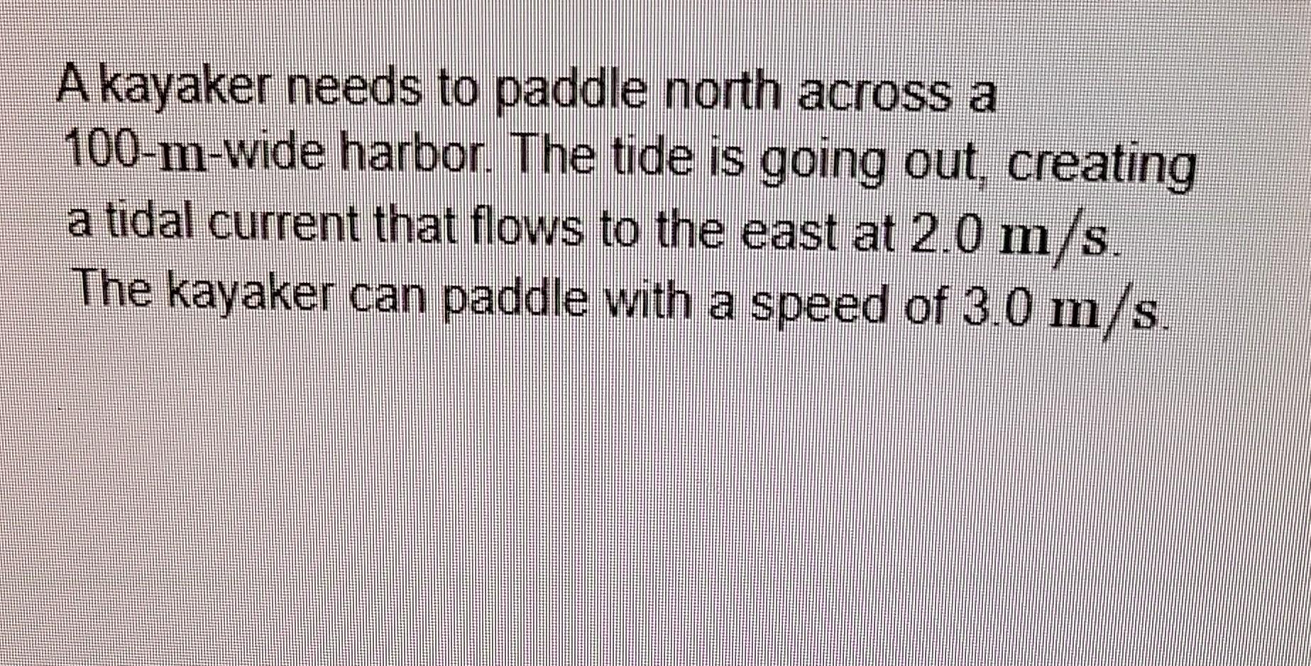 Solved A Kayaker Needs To Paddle North Across A 100-m-wide | Chegg.com