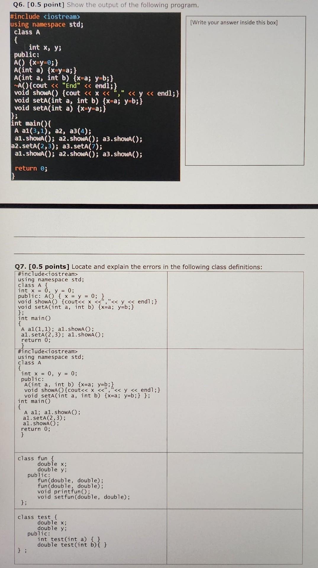 Solved Q2. [5∗0.2=1 points ] Consider the following code | Chegg.com