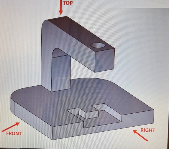 Solved the question is to draw the front , top and side for | Chegg.com