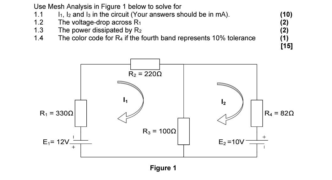 Solve Rlc Using Mesh Analysis Solved Use Mesh Analysis in Figure 1 below to solve for 1.1 | Chegg.com