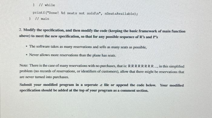 Solved The following program manages flight reservations for | Chegg.com