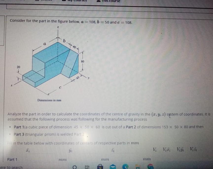Solved Course Consider For The Part In The Figure Below Chegg Com