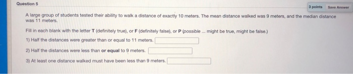 Solved Question 5 3 points Save Answer A large group of | Chegg.com