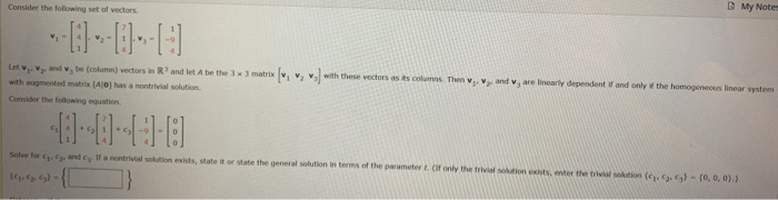 Solved Consider the following set of vectors with these | Chegg.com