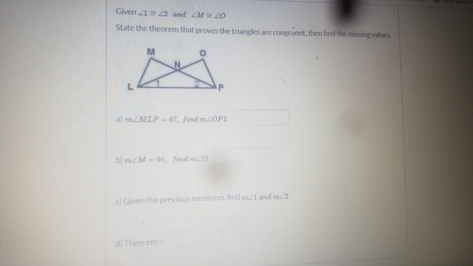 Solved Given 21 22 and ZMZO State the theorem that proves | Chegg.com
