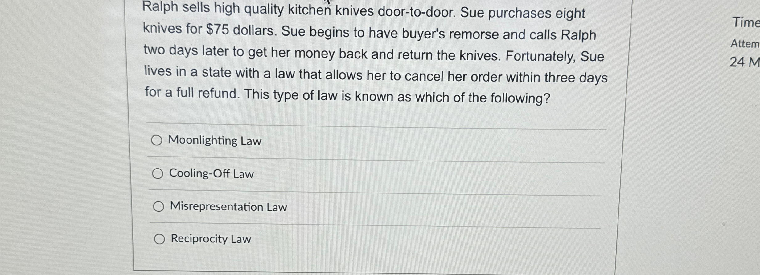 Solved Ralph sells high quality kitchen knives doortodoor.