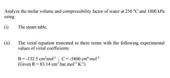 Compressibility factor of water