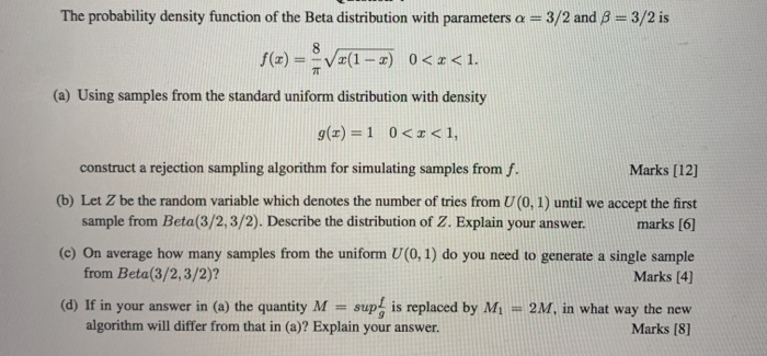 Solved The Probability Density Function Of The Beta Distr Chegg Com