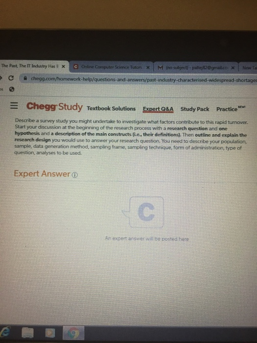 The Past, The IT Industry Has E X c Online Computer | Chegg.com