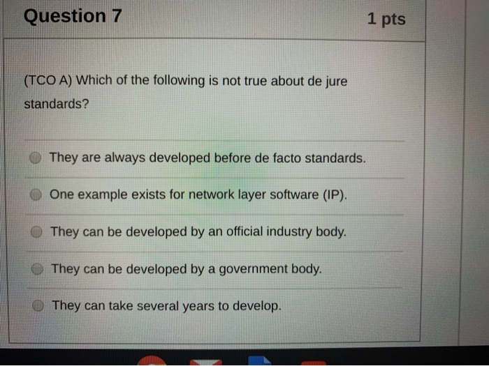 Solved Question 7 1 Pts Tco A Which Of The Following Is Chegg Com