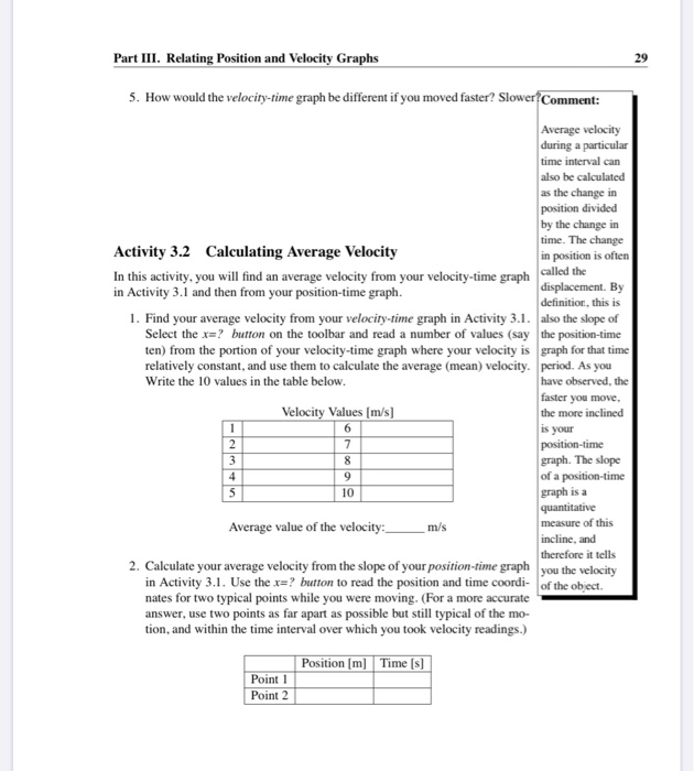 Solved Part III Relating Position And Velocity Graphs You | Chegg.com