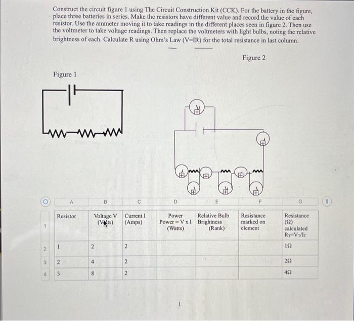 Construct The Circuit Figure 1 Using The Circuit