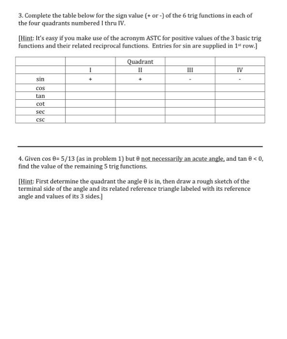 3 Complete The Table Below For The Sign Value O Chegg Com