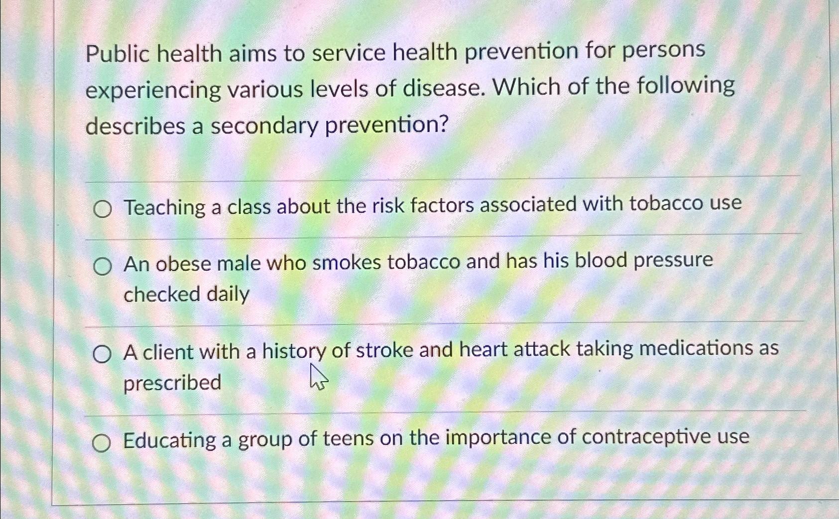 Solved Public health aims to service health prevention for