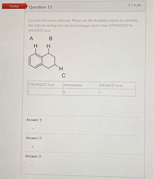 Solved Consider The Below Molecule. Please Use The Dropdown | Chegg.com