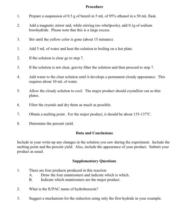 sodium borohydride experiment