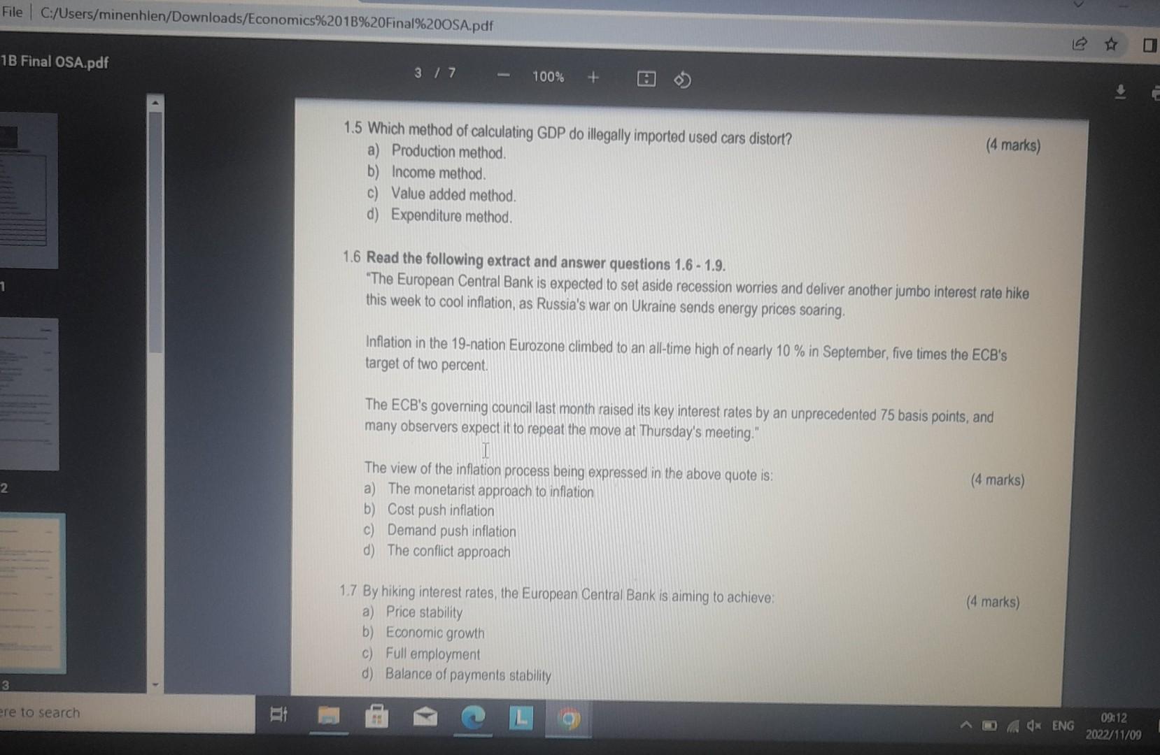 Solved SECTION A [100 MARKS] Answer ALL Questions In This | Chegg.com