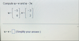 Solved • ﻿Compute u v ﻿and | Chegg.com