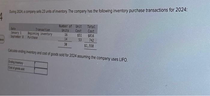 Solved Diving 2024 A Compary Sells 23 Units Of Inventory Chegg Com   Image