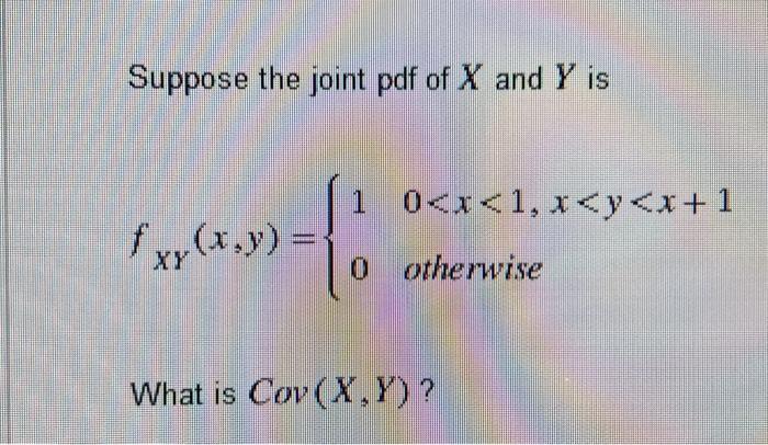 Solved Suppose The Joint Pdf Of X And Y Is Fxy X Y {100