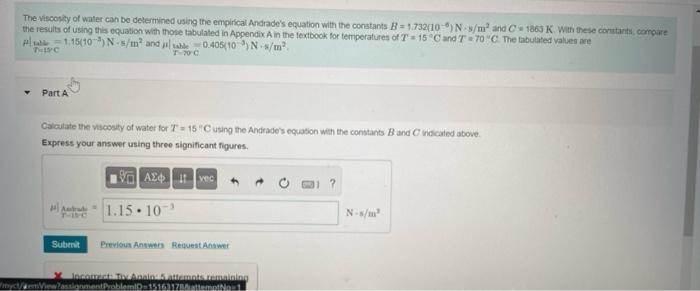the results of using this equation with those tabulated in AppendixA in the fextbock for temperatures of \( T=15^{\circ} \mat