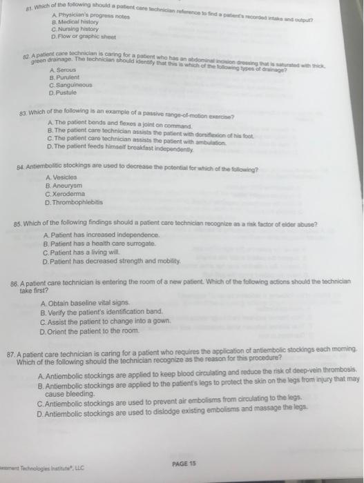 3. Which of the towing should a patient choda cordando? A Physicians progress notes B. Medical history Nursing history D.Flo