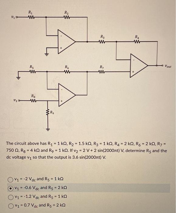 SOLVED: + U Vou(-t) L c R [2pts] In the circuit above, use V, =20V