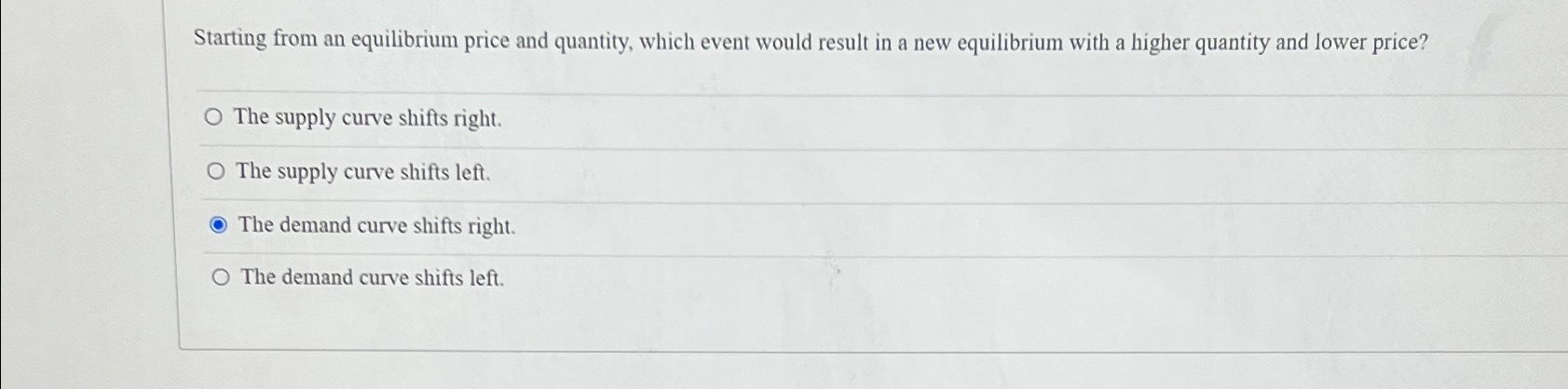 Solved Starting from an equilibrium price and quantity, | Chegg.com