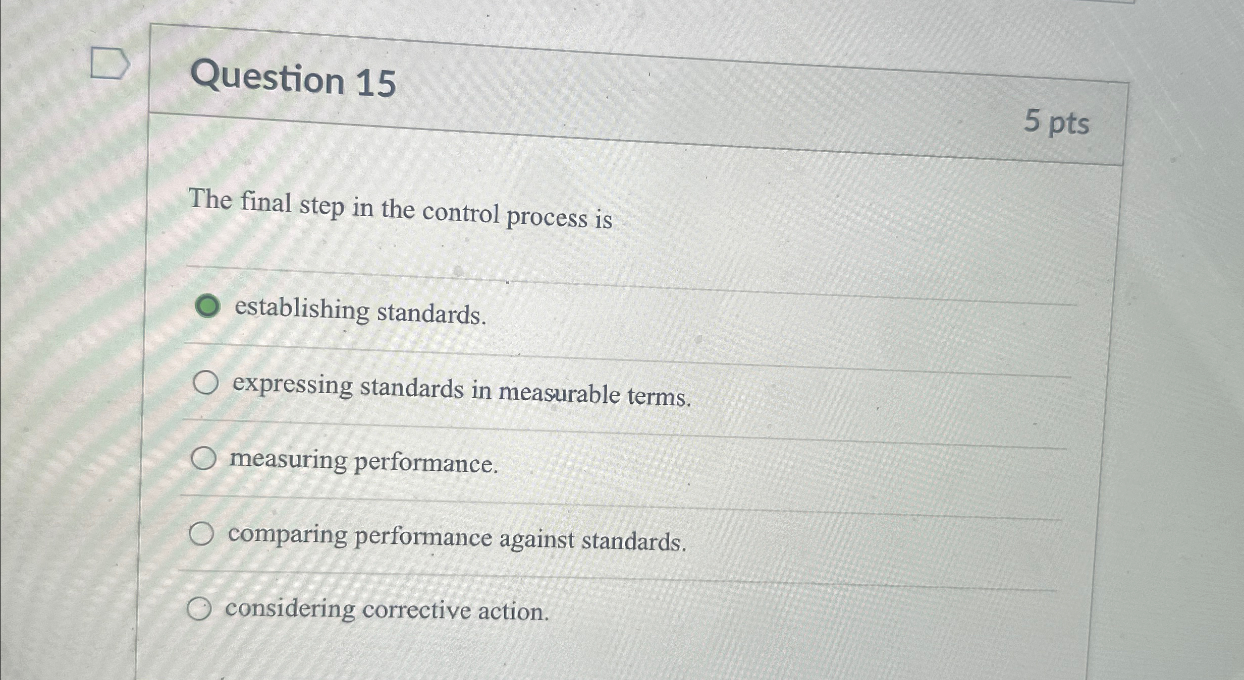 Solved Question 155 ﻿ptsThe final step in the control | Chegg.com