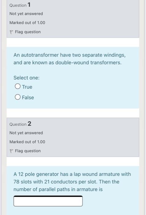 Solved Question 1 Not yet answered Marked out of 1.00 P Flag | Chegg.com