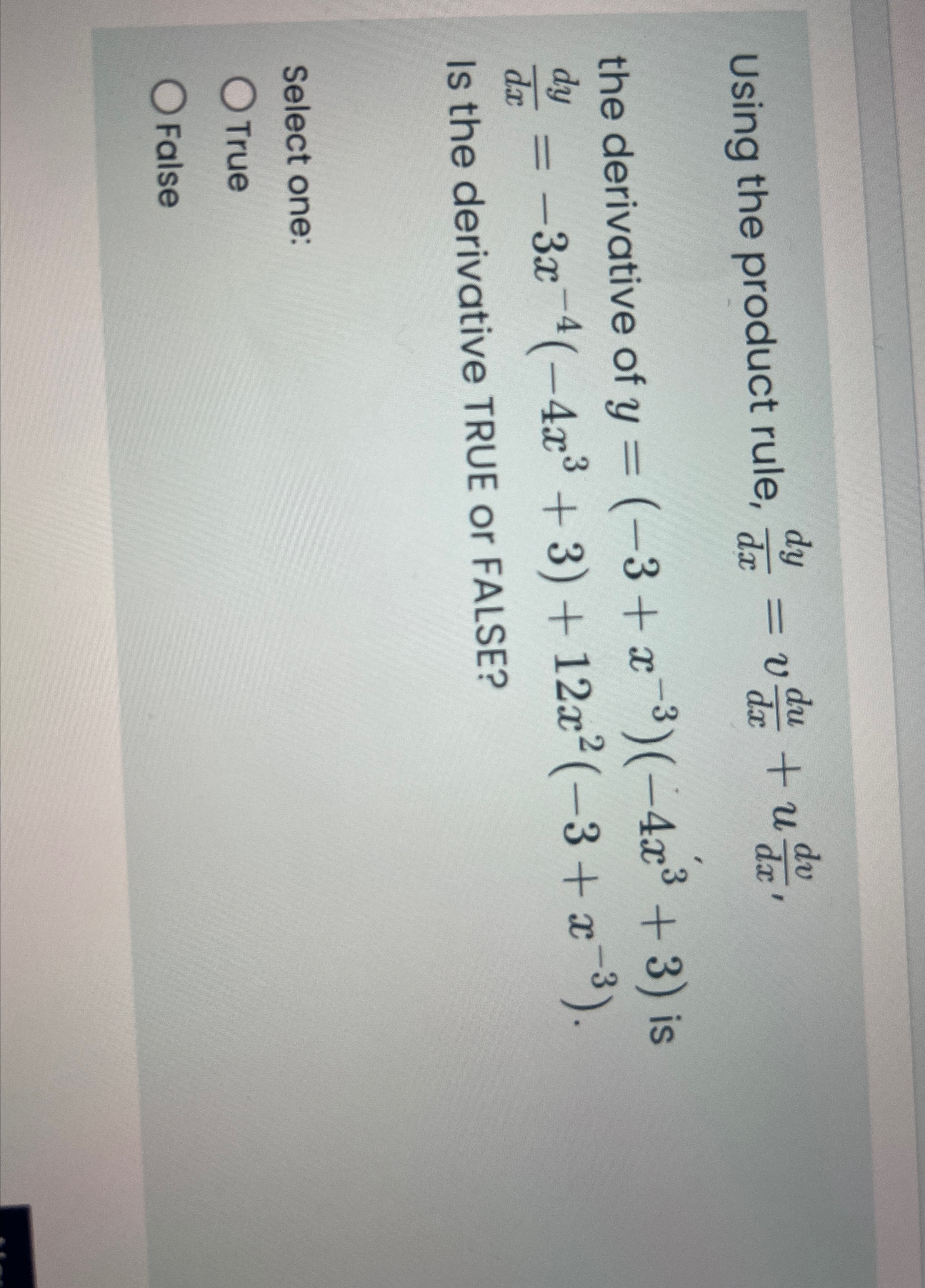 Solved Using the product rule, dydx=vdudx+udvdx, ﻿the | Chegg.com