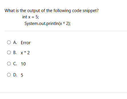Solved What is the output of the following code snippet? int | Chegg.com