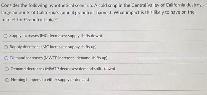 Solved Consider The Following Hypothetical Scenario. A Cold | Chegg.com