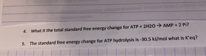 Solved 4. What it the total standard free energy change for | Chegg.com