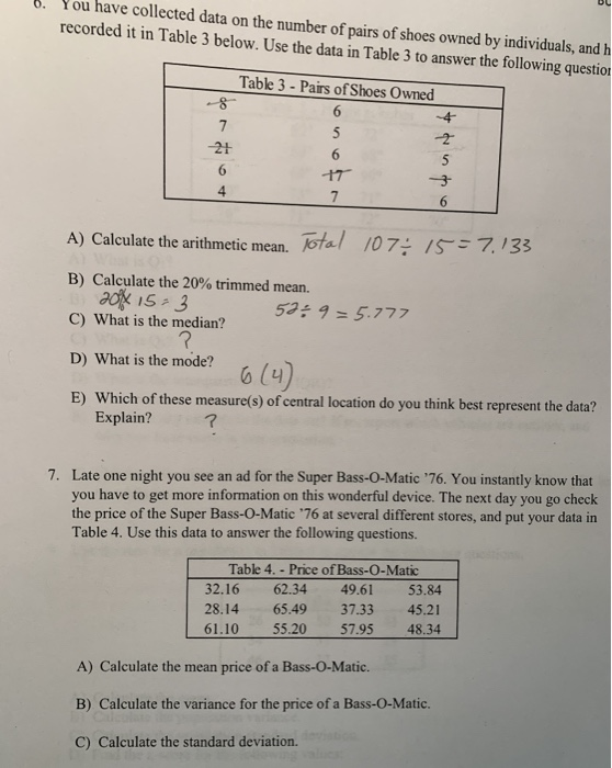 Solved 0. You have collected data on the number of pairs of | Chegg.com