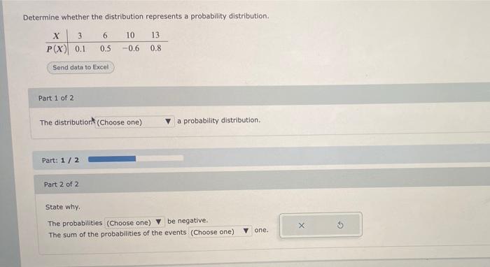 Solved Determine whether the distribution represents a | Chegg.com