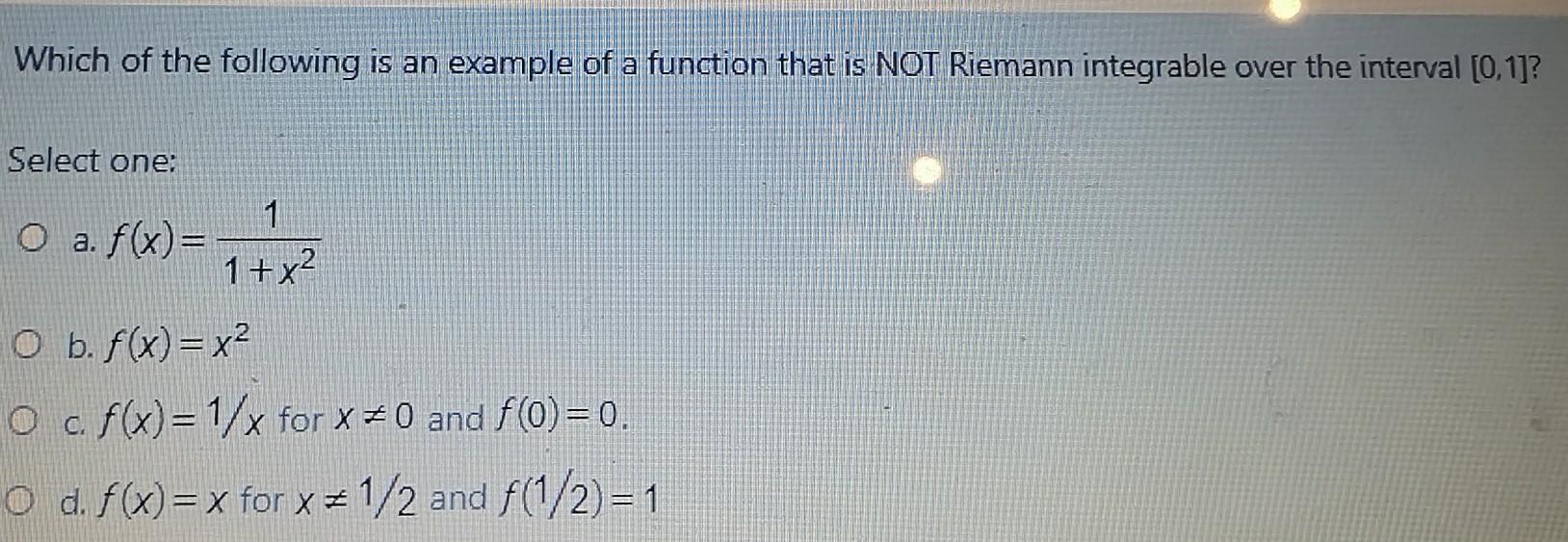 Solved Which of the following is an example of a function | Chegg.com