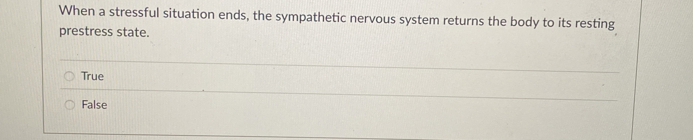 Solved When a stressful situation ends, the sympathetic | Chegg.com