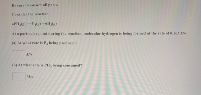 Solved Be sure to answer all parts. Consider the reaction AB | Chegg.com