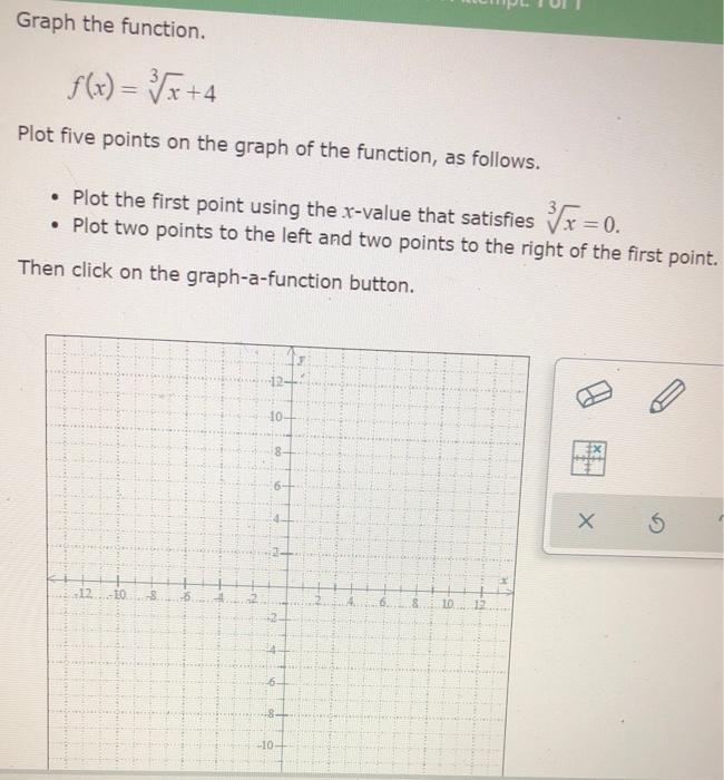 Solved Graph the function. f(x) = Vx+4 Plot five points on | Chegg.com