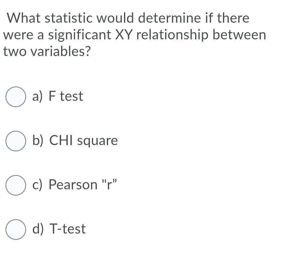 Solved What Statistic Would Determine If There Were A | Chegg.com