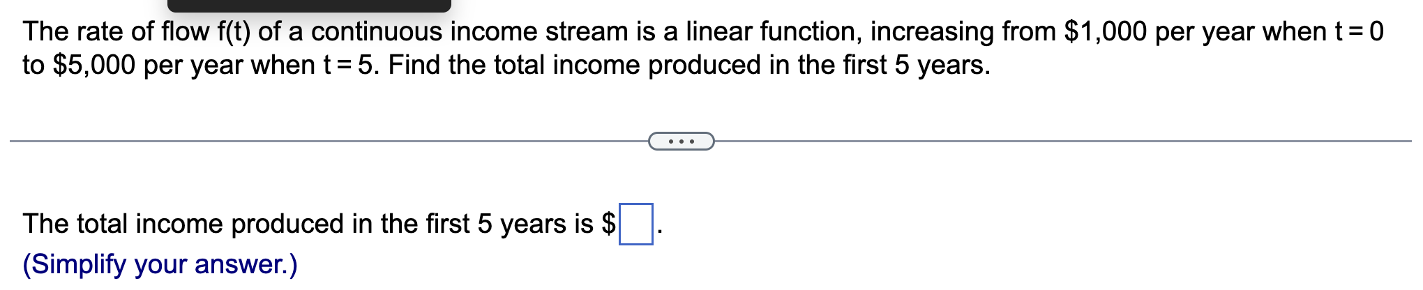 Solved The rate of flow f(t) ﻿of a continuous income stream | Chegg.com