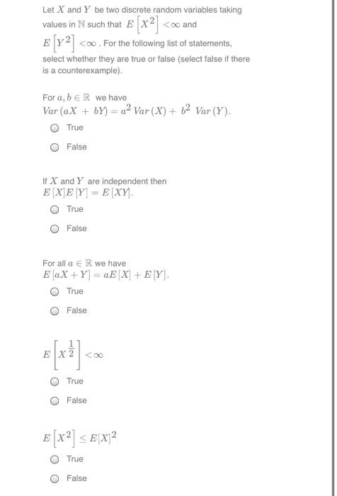 Solved Let X And Y Be Two Discrete Random Variables Taking 6166