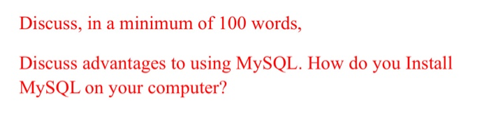 Solved Discuss, in a minimum of 100 words, Discuss | Chegg.com