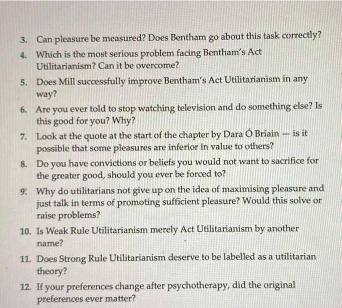 3. Can pleasure be measured? Does Bentham go about